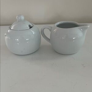 White Ceramic Sugar and Creamer Set